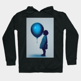 Lone child with blue balloon Hoodie